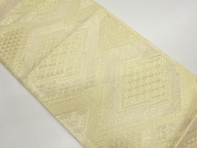 佐賀錦松皮菱模様織出しリバーシブル全通袋帯